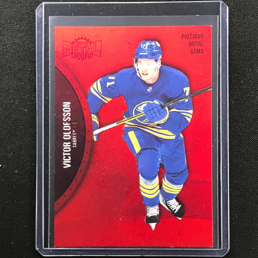 2021-22 Metal Universe Nhl Victor Olofsson Precious Metal Gems Pmg Red 17/100