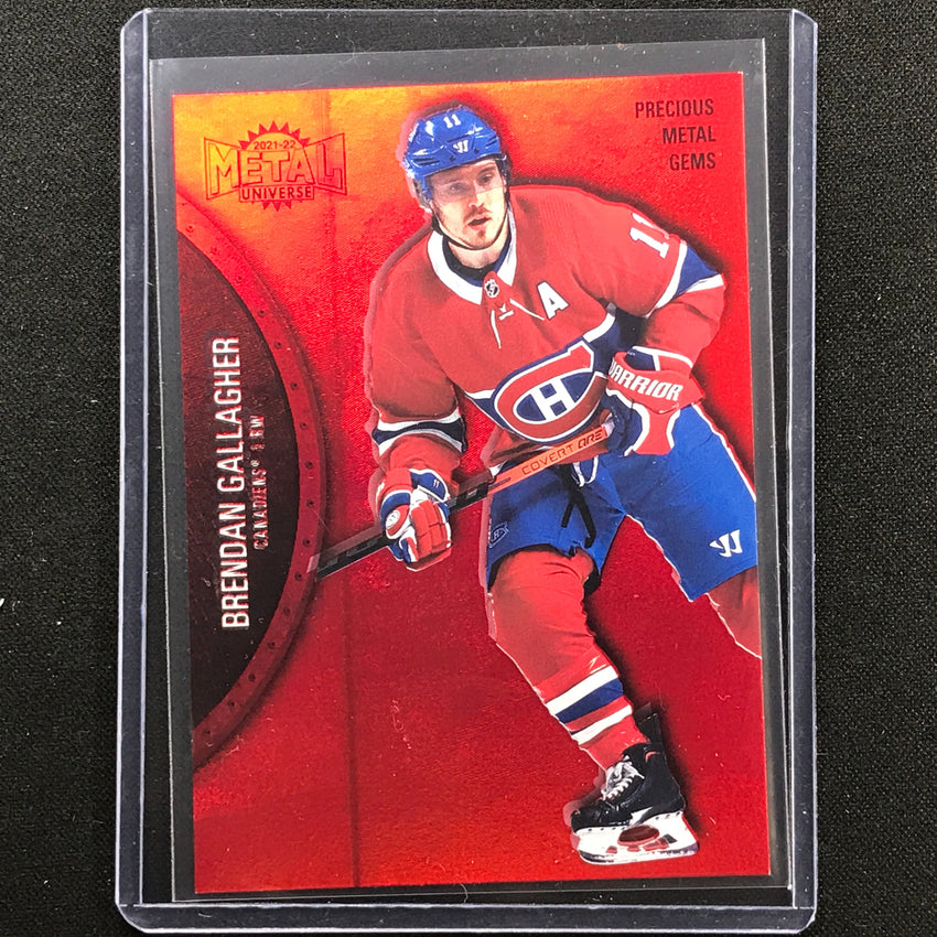2021-22 Metal Universe Nhl Brendan Gallagher Precious Metal Gems Pmg Red 28/100