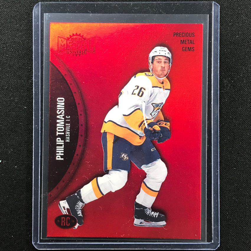 2021-22 Metal Universe Nhl Philip Tomasino Precious Metal Gems Pmg Red 93/100