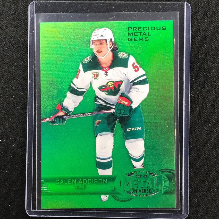 2021-22 Metal Universe Nhl Calen Addison Retro Rookie Gems Pmg Green 10/10