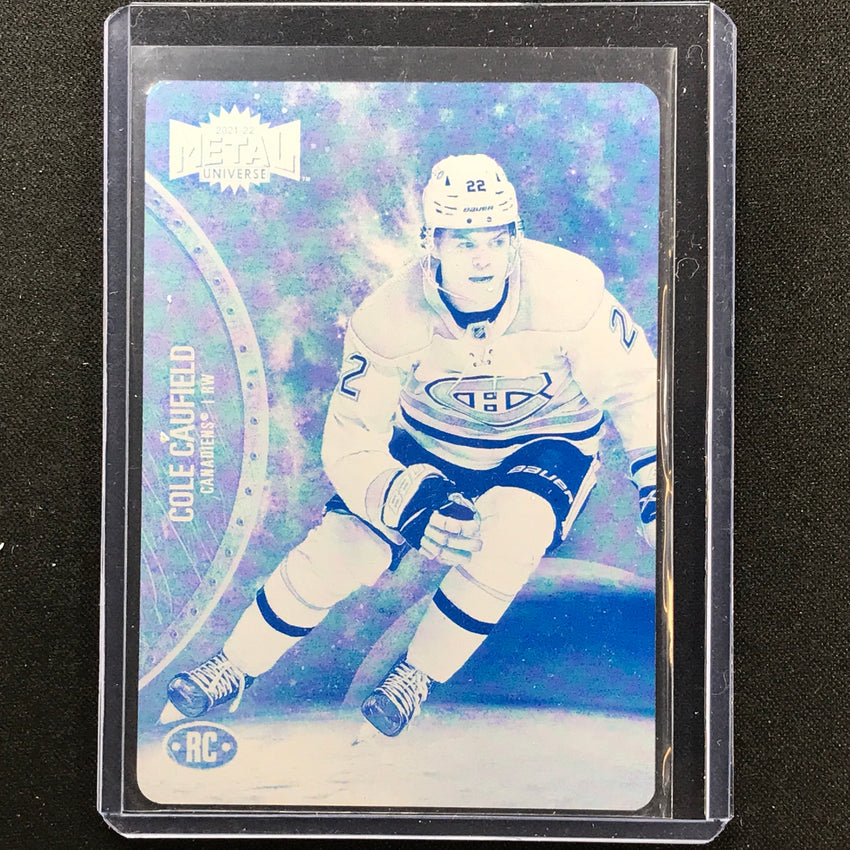 2021-22 Metal Universe Nhl Cole Caufield Base Rookie Cyan Printing Plate 1/1