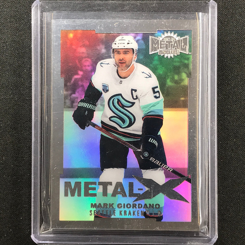 2021-22 Metal Universe Nhl Mark Giordano Metal-x Acetate Holo Ssp No 35