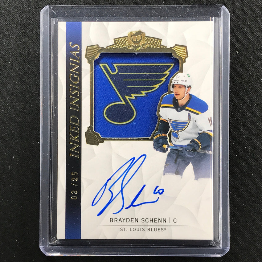 2020-21 The Cup Nhl Brayden Schenn Inked Insignias Manufactured Relic Auto 3/25