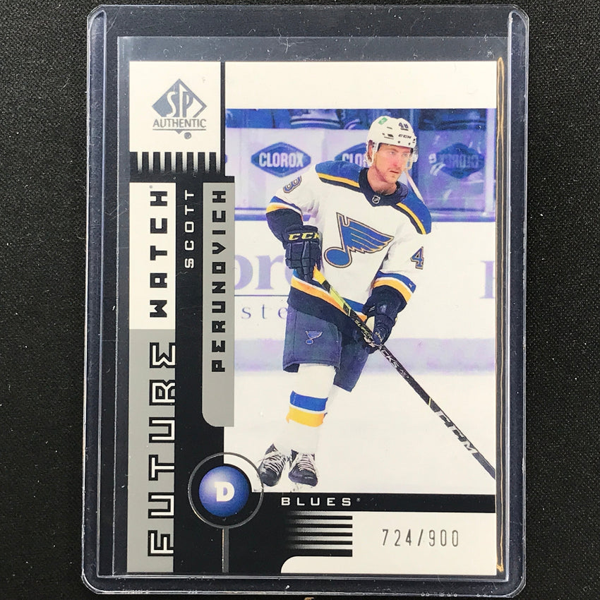 2021-22 Sp Authentic Nhl Scott Perunovich 2001-02 Retro Future Watch /900