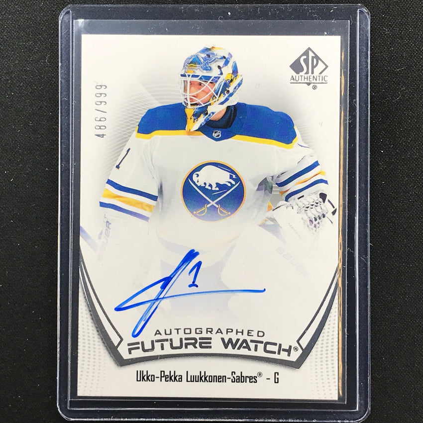 2021-22 Sp Authentic Nhl Ukko-pekka Luukkonen Future Watch Rookie Auto 486/999