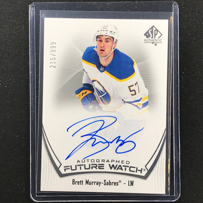 2021-22 Sp Authentic Nhl Brett Murray Future Watch Rookie Auto 215/999