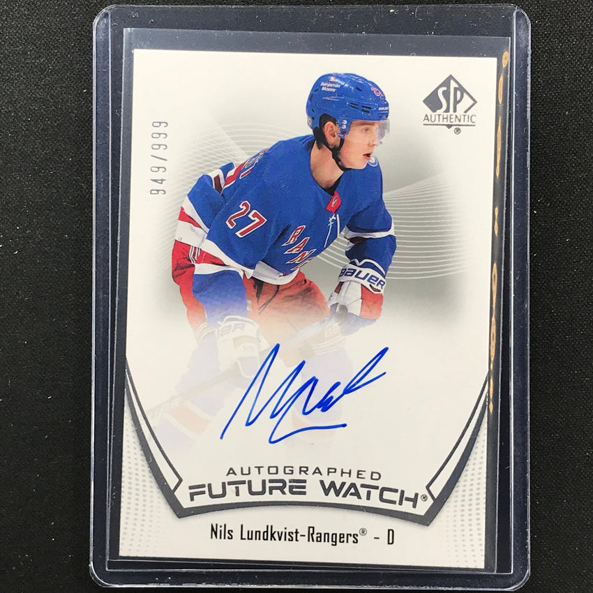 2021-22 Sp Authentic Nhl Nils Lundkvist Future Watch Rookie Auto 949/999