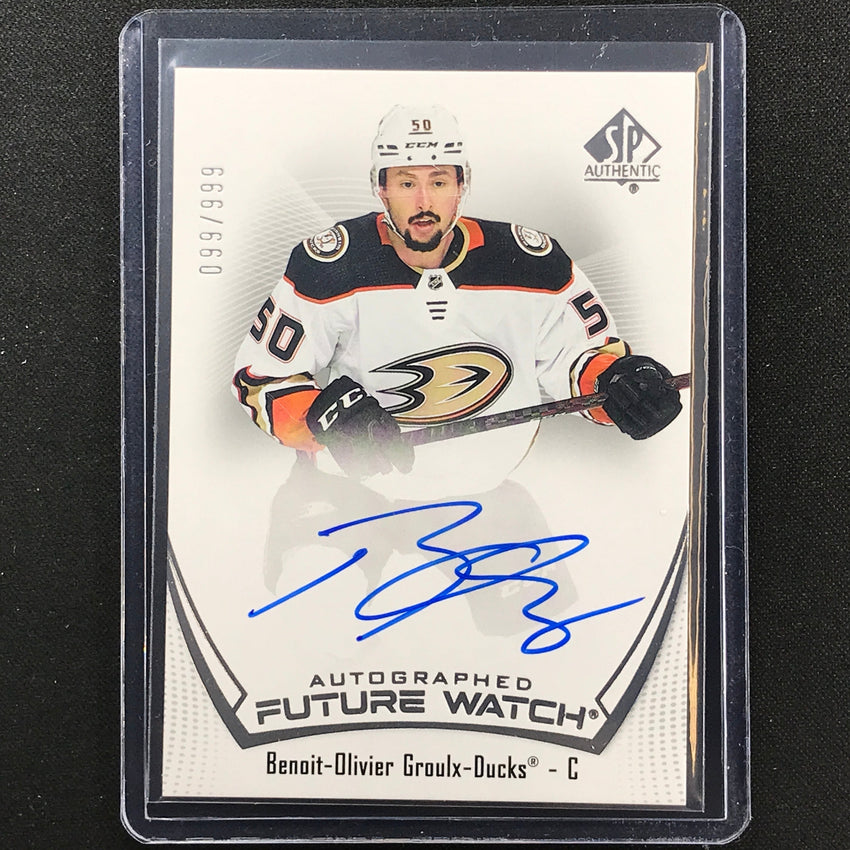 2021-22 Sp Authentic Nhl Benoit-olivier Groulx Future Watch Rookie Auto 99/999