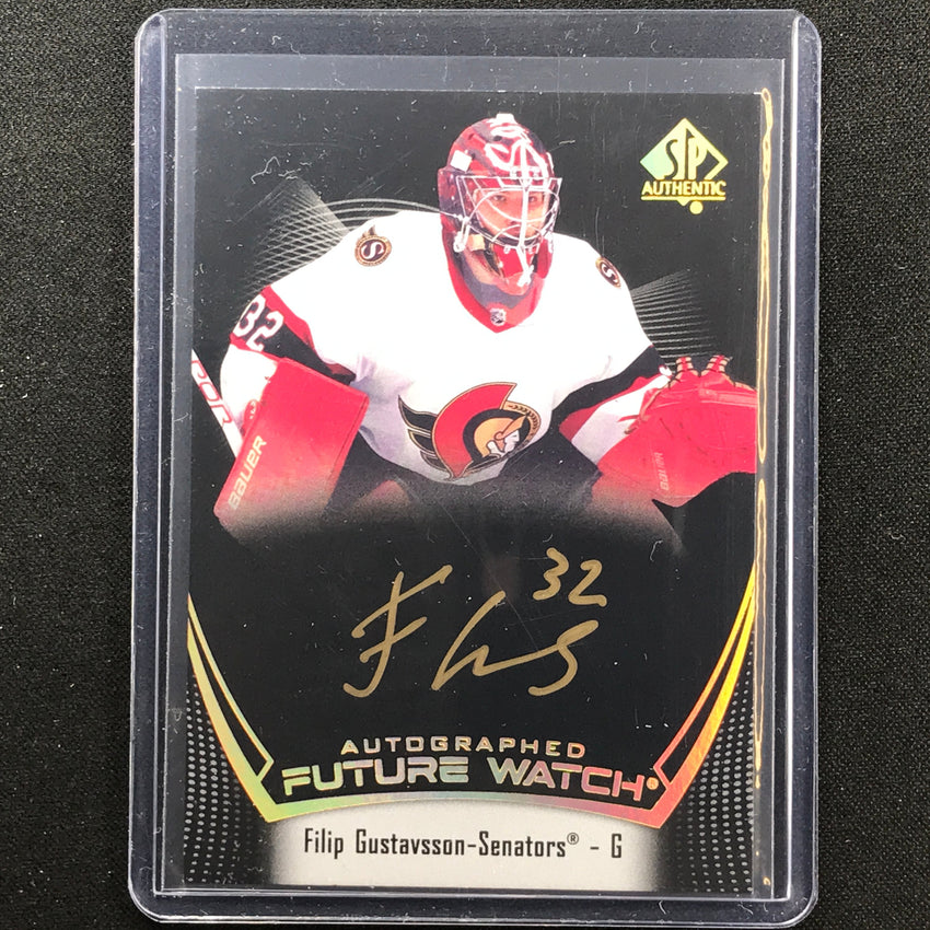 2021-22 Sp Authentic Nhl Filip Gustavsson Future Watch Rookie Auto Black No 148