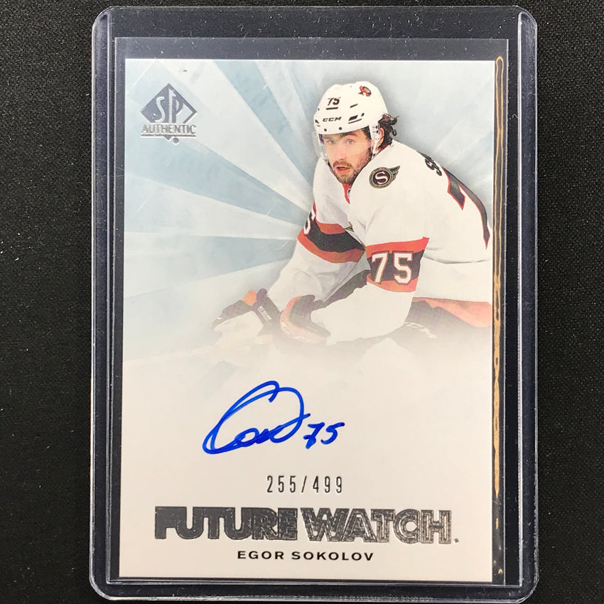 2021-22 Sp Authentic Nhl Egor Sokolov 2011-12 Future Watch Rookie Auto 255/499