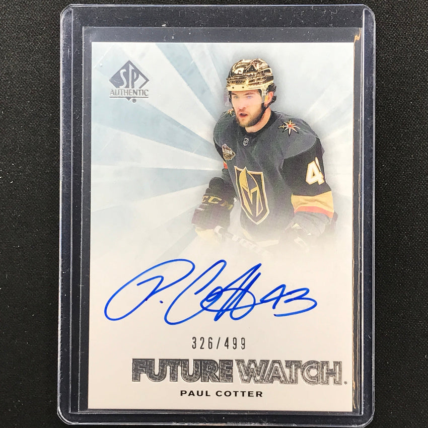 2021-22 Sp Authentic Nhl Paul Cotter 2011-12 Future Watch Rookie Auto 326/499