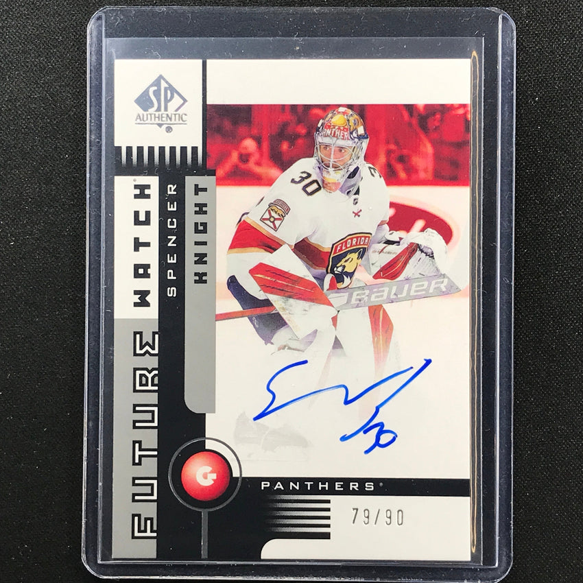 2021-22 Sp Authentic Nhl Spencer Knight 2001-02 Retro Future Watch Auto 79/90