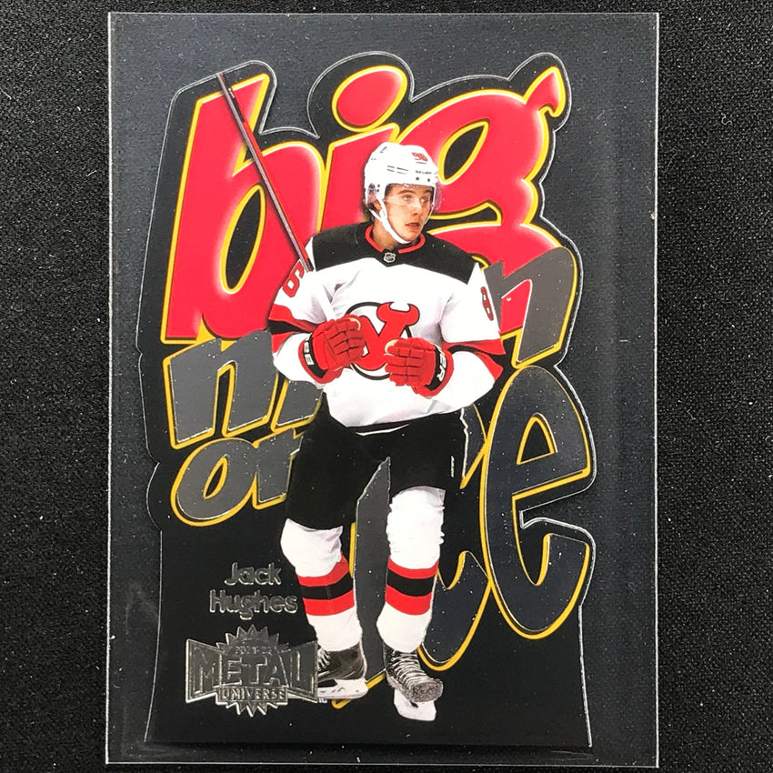 2021-22 Metal Universe Nhl Jack Hughes Big Man On Ice Die-cut Base No 18
