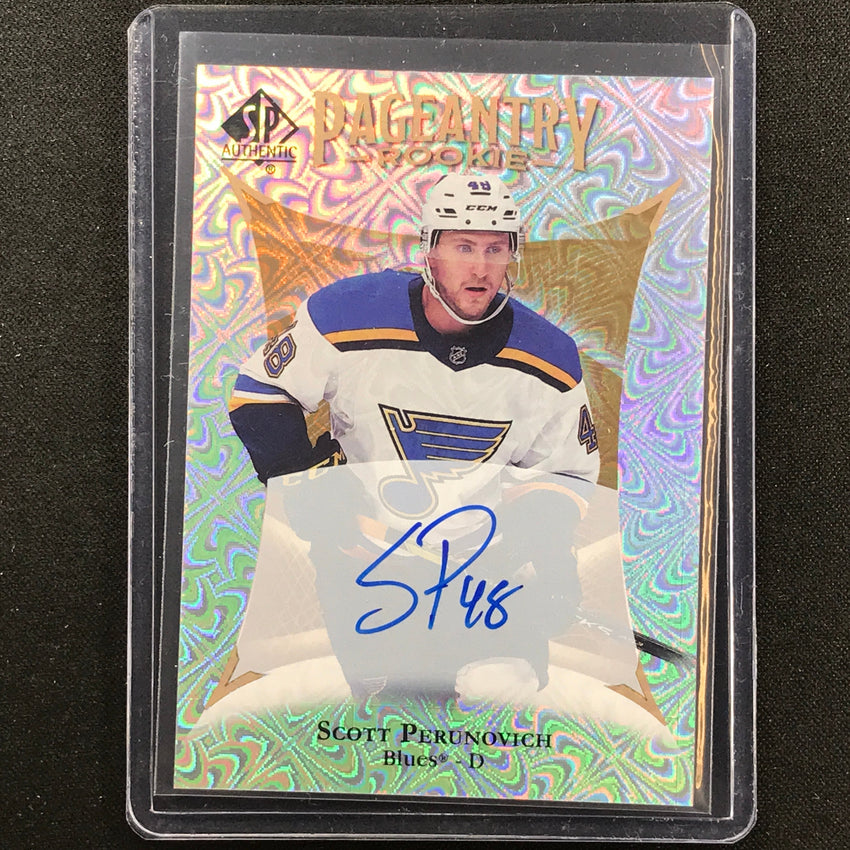 2021-22 Sp Authentic Nhl Scott Perunovich Pageantry Rookie Auto No 76