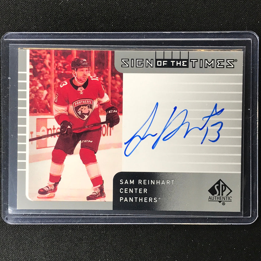 2021-22 Sp Authentic Nhl Sam Reinhart 2001-02 Retro Sign Of The Times Auto No Sr
