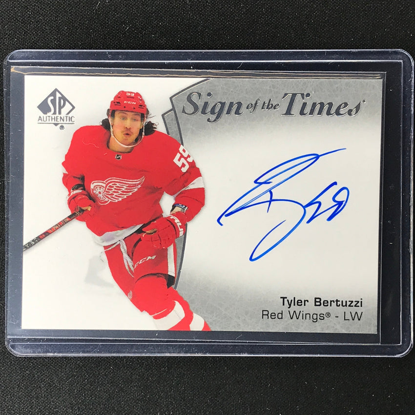 2021-22 Sp Authentic Nhl Tyler Bertuzzi Sign Of The Times Auto Sp No Be