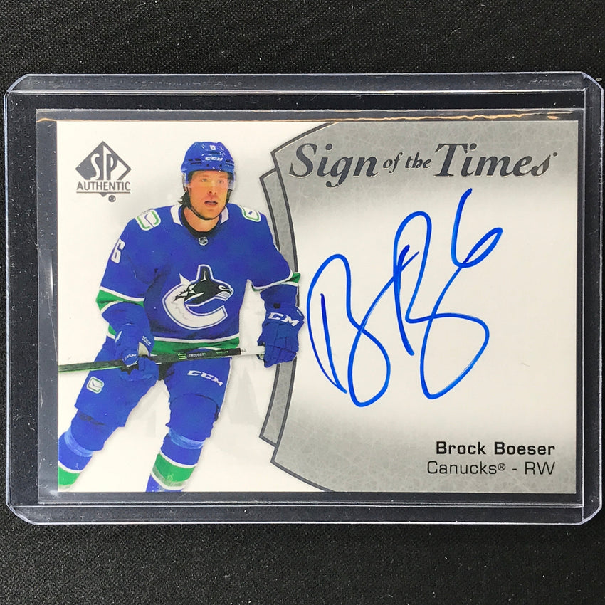 2021-22 Sp Authentic Nhl Brock Boeser Sign Of The Times Auto Sp No Br