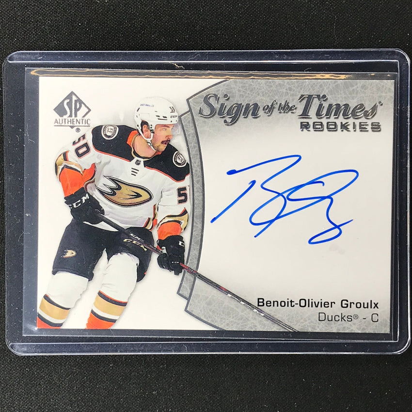 2021-22 Sp Authentic Nhl Benoit-olivier Groulx Sign Of The Times Rookie Auto No Bg