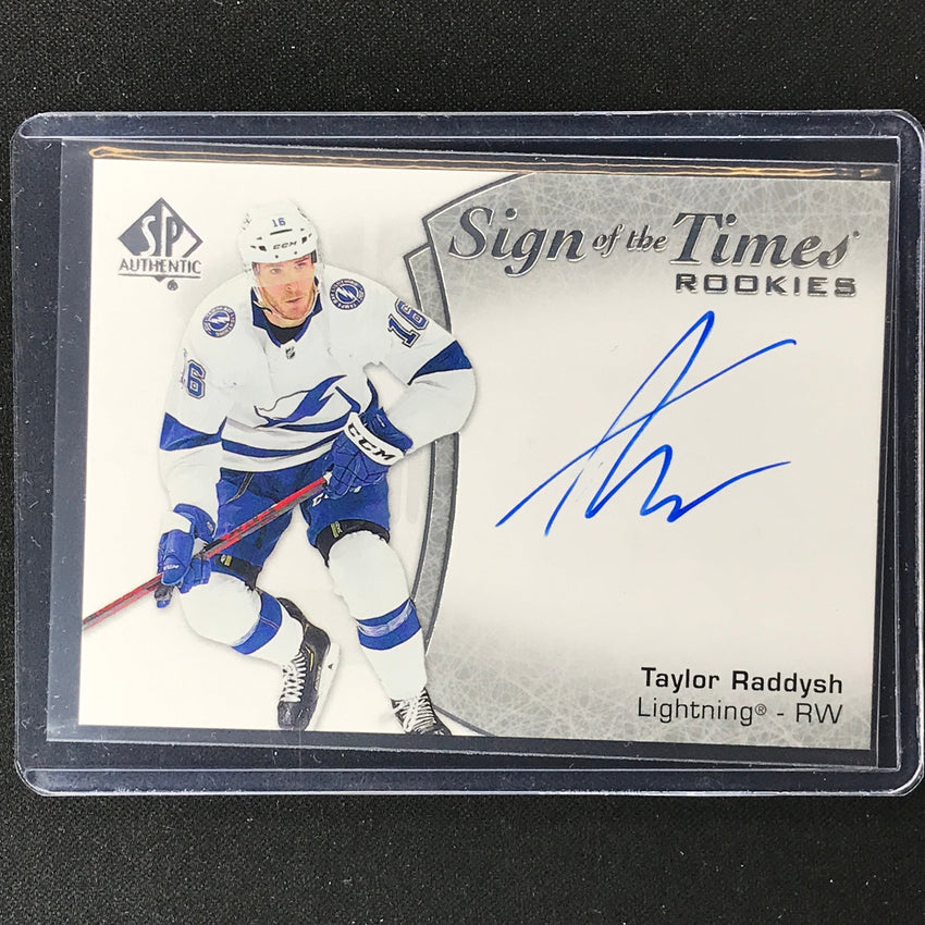 2021-22 Sp Authentic Nhl Taylor Raddysh Sign Of The Times Rookie Auto No Tr