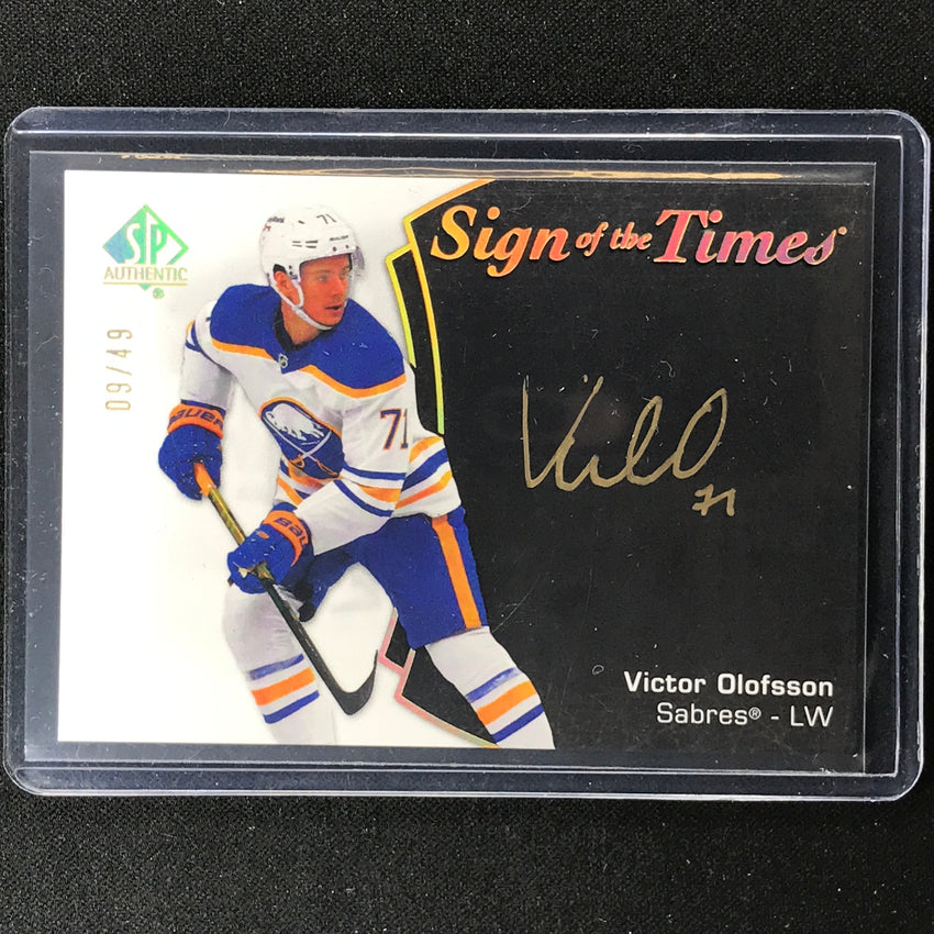 2021-22 Sp Authentic Nhl Victor Olofsson Sign Of Times Auto Black Gold Ink 9/49