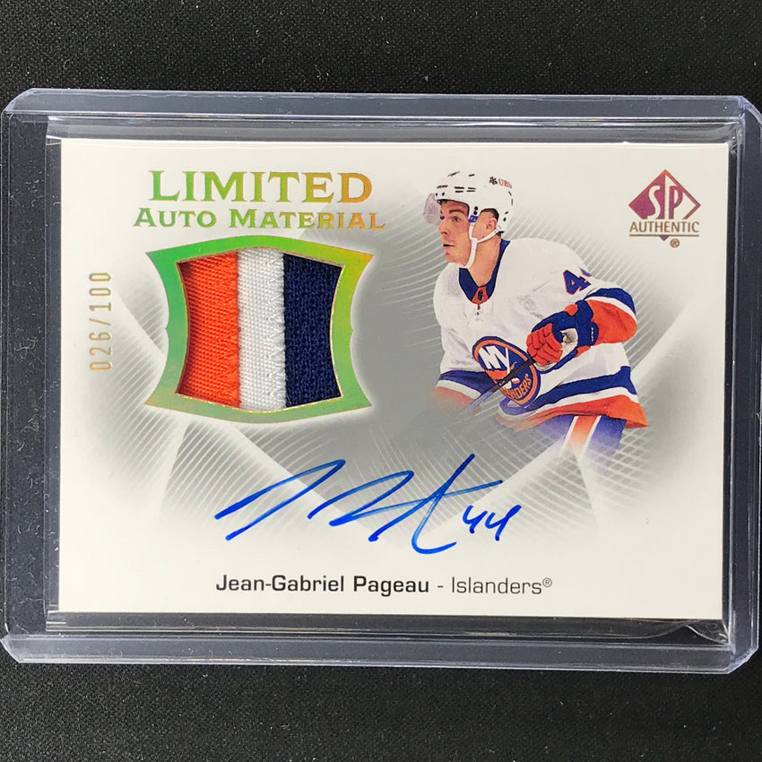 2021-22 Sp Authentic Nhl Jean-gabriel Pageau Limited Auto Material Patch 26/100