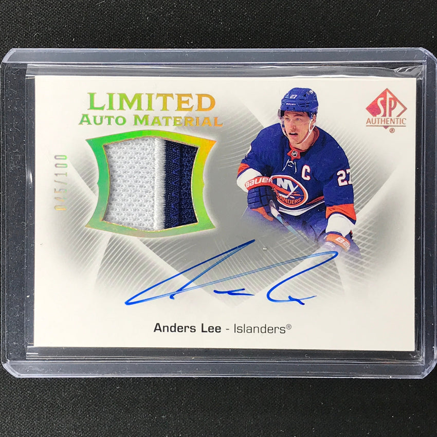 2021-22 Sp Authentic Nhl Anders Lee Limited Auto Material Patch Gold 45/100