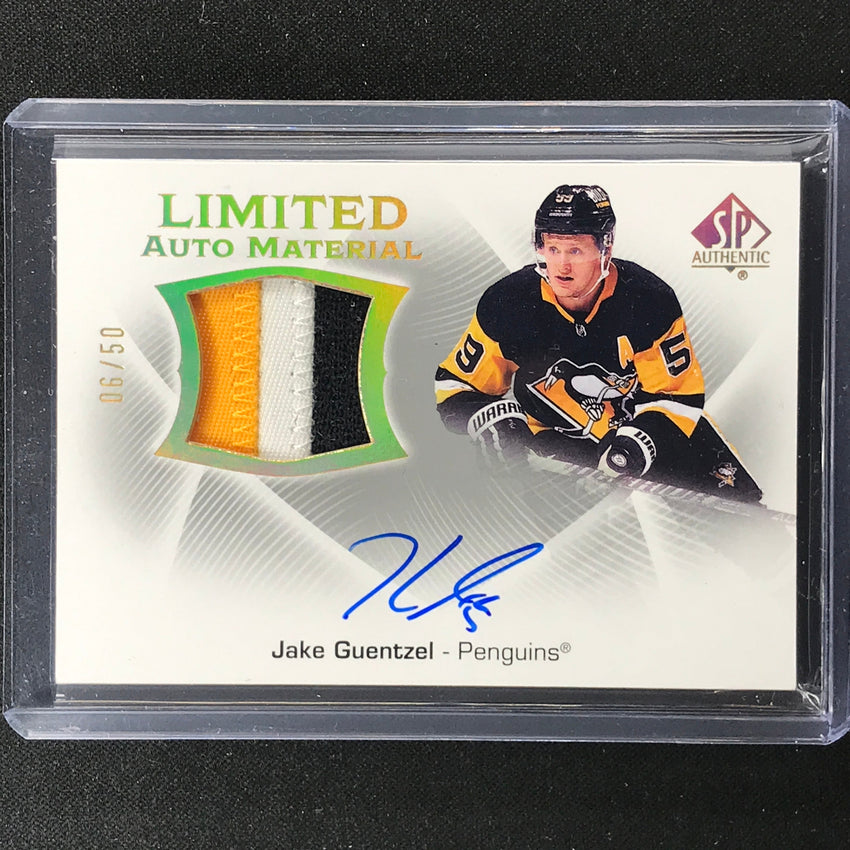 2021-22 Sp Authentic Nhl Jake Guentzel Limited Auto Material Patch Gold 6/50