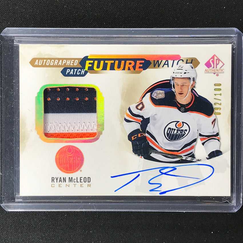 2021-22 Sp Authentic Nhl Ryan Mcleod Update Future Watch Autograph Patch 92/100