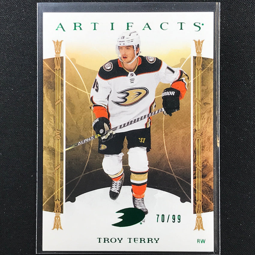 2022-23 Artifacts NHL TROY TERRY Stars Base Emerald /99 #111