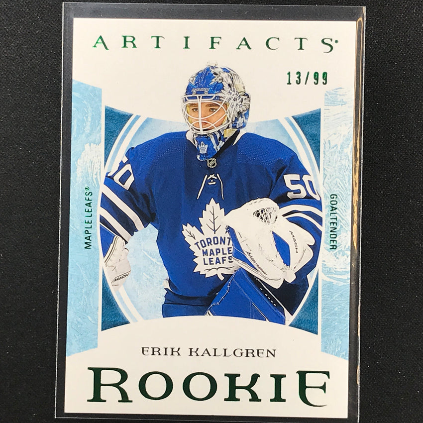 2022-23 Artifacts NHL ERIK KALLGREN Rookies Base Emerald /99 #191