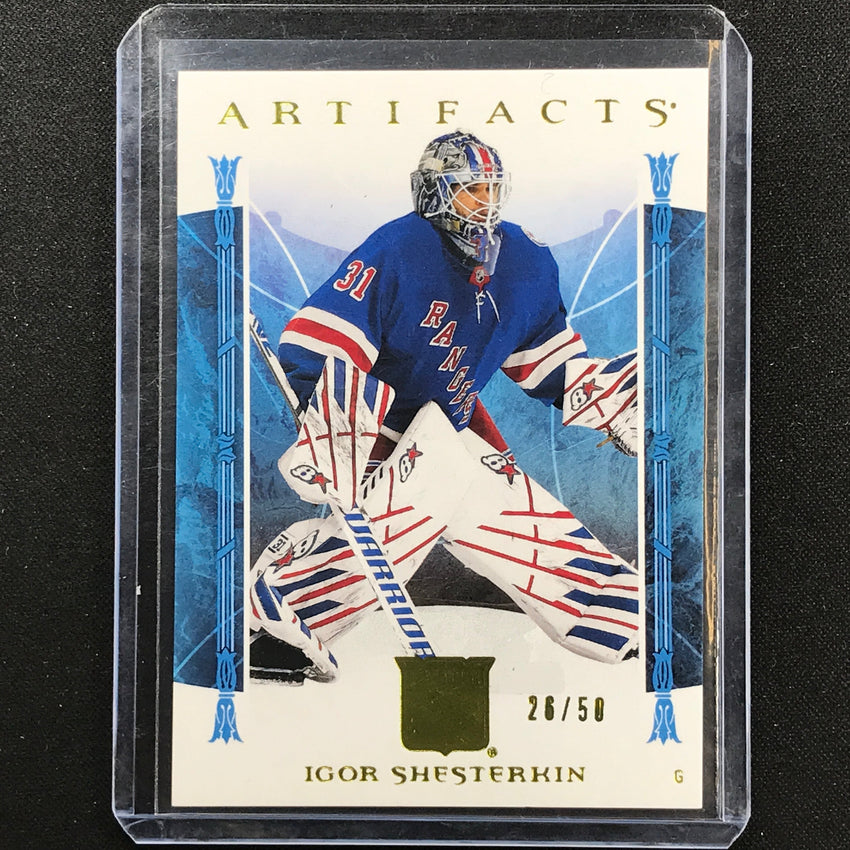 2022-23 Artifacts Nhl Igor Shestekin Goalies Yellow 26/50