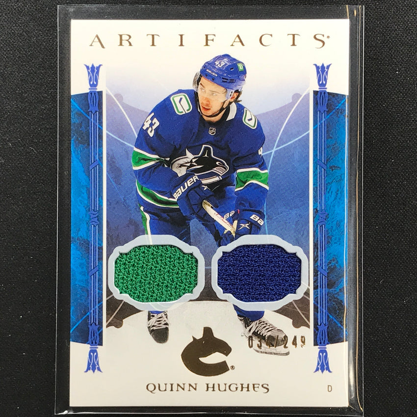 2022-23 Artifacts Nhl Quinn Hughes Base Material Dual Relic 34/249