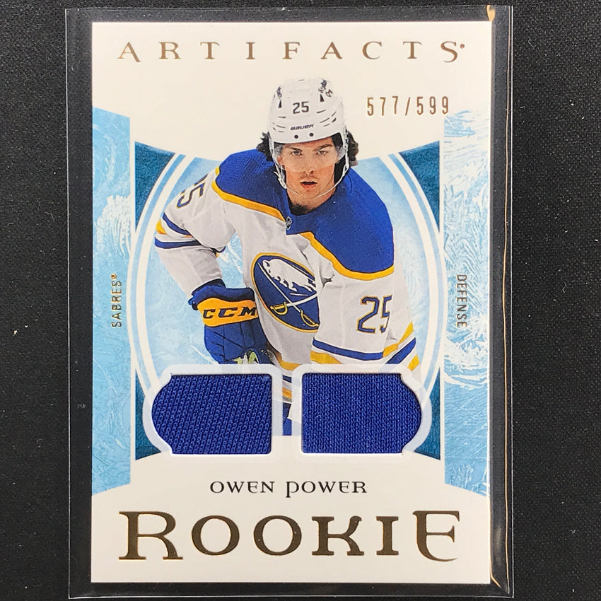2022-23 Artifacts Nhl Owen Power Rookies Base Material Dual Relic 577/599
