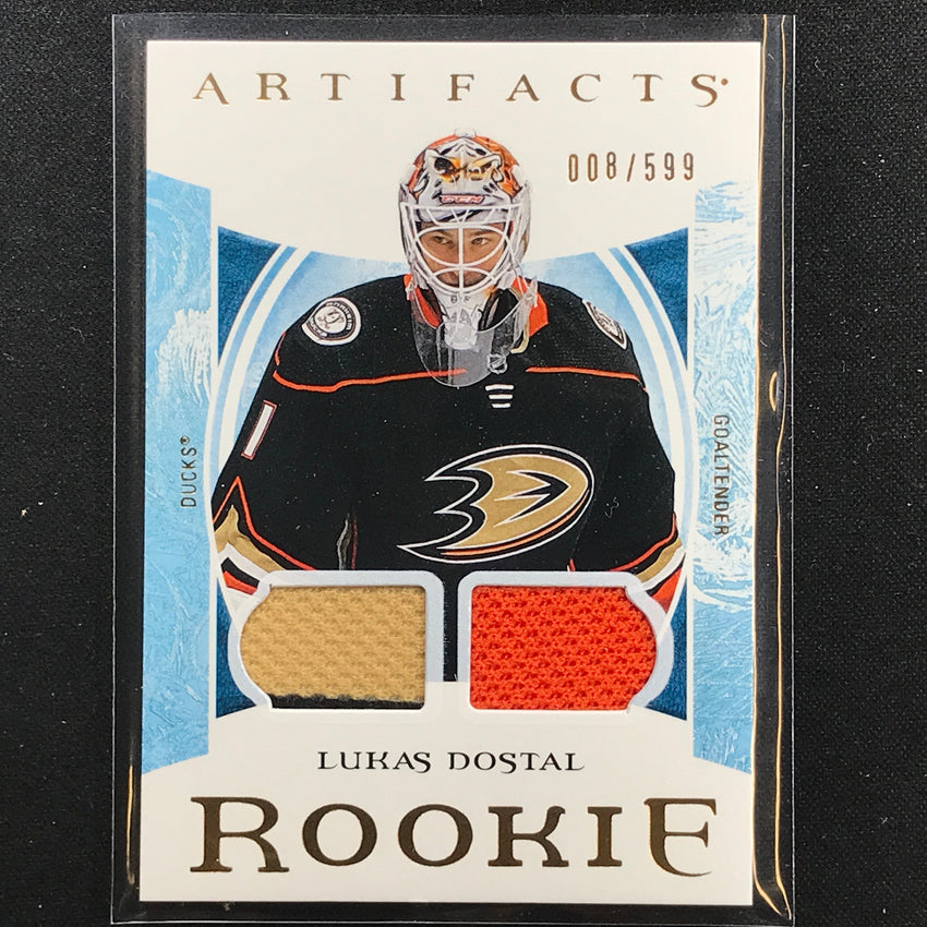2022-23 Artifacts Nhl Lukas Dostal Rookies Base Material Dual Relic 8/599