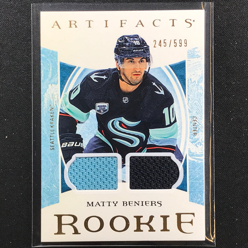 2022-23 Artifacts Nhl Matty Beniers Rookies Base Material Dual Relic 245/599