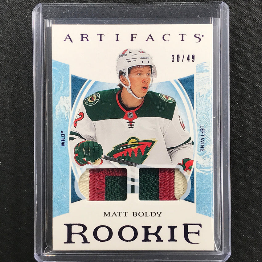 2022-23 Artifacts Nhl Matt Boldy Rookie Material Dual Relic Purple 30/49