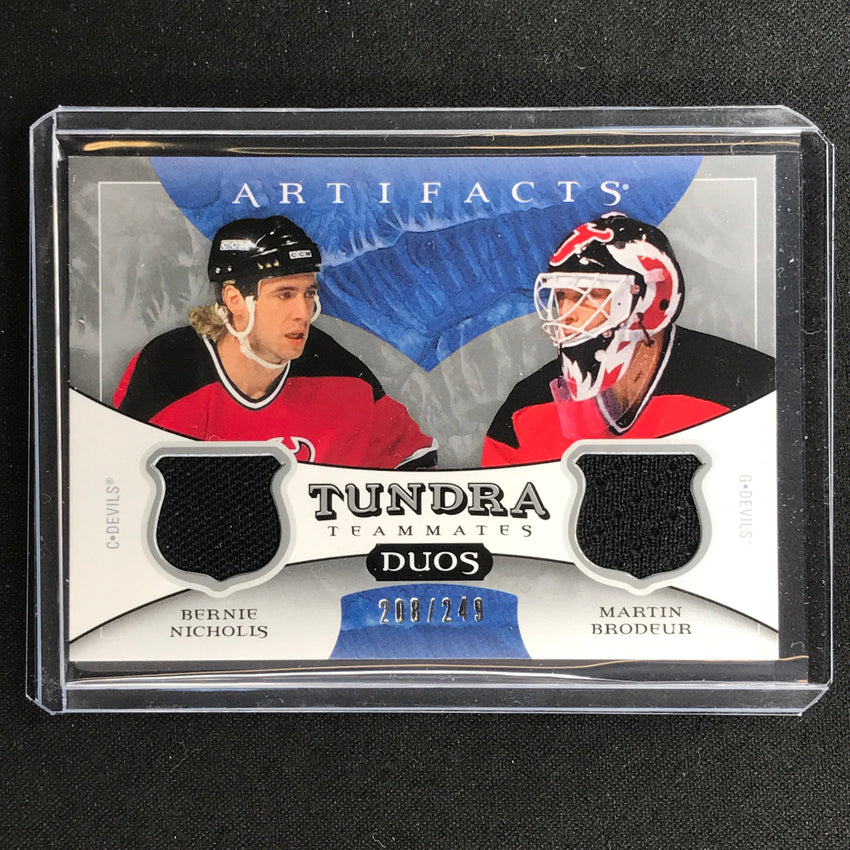 2022-23 Artifacts NHL BERNIE NICHOLLS MARTIN BRODEUER Tundra Duos Jersey 208/249