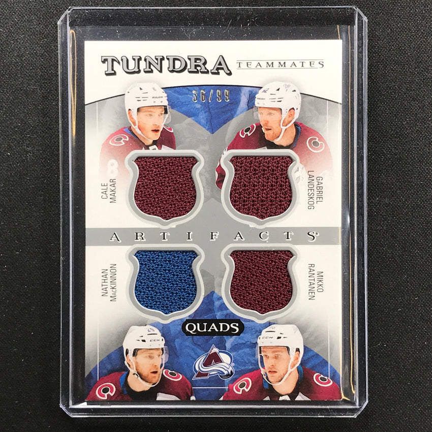 2022-23 Artifacts Nhl Makar Landeskog Mackinnon Rantanen Tundra Quad Relic 36/99