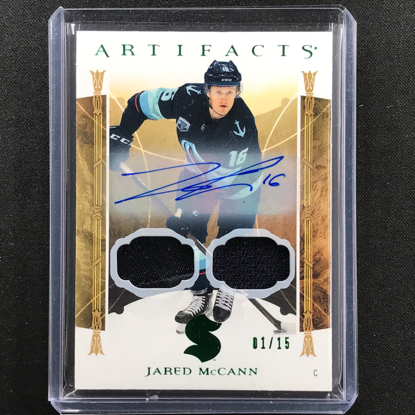 2022-23 Artifacts Nhl Jared Mccann Autograph Material Patch Auto Green 1/15