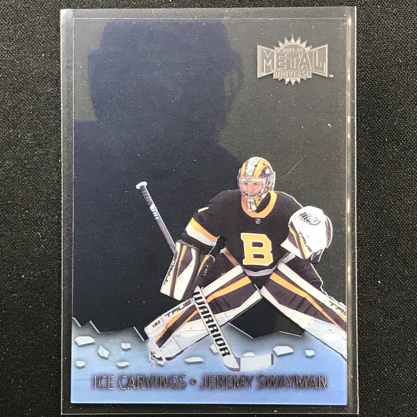 2021-22 Metal Universe Nhl Jeremy Swayman Ice Carvings Acetate Base No 23
