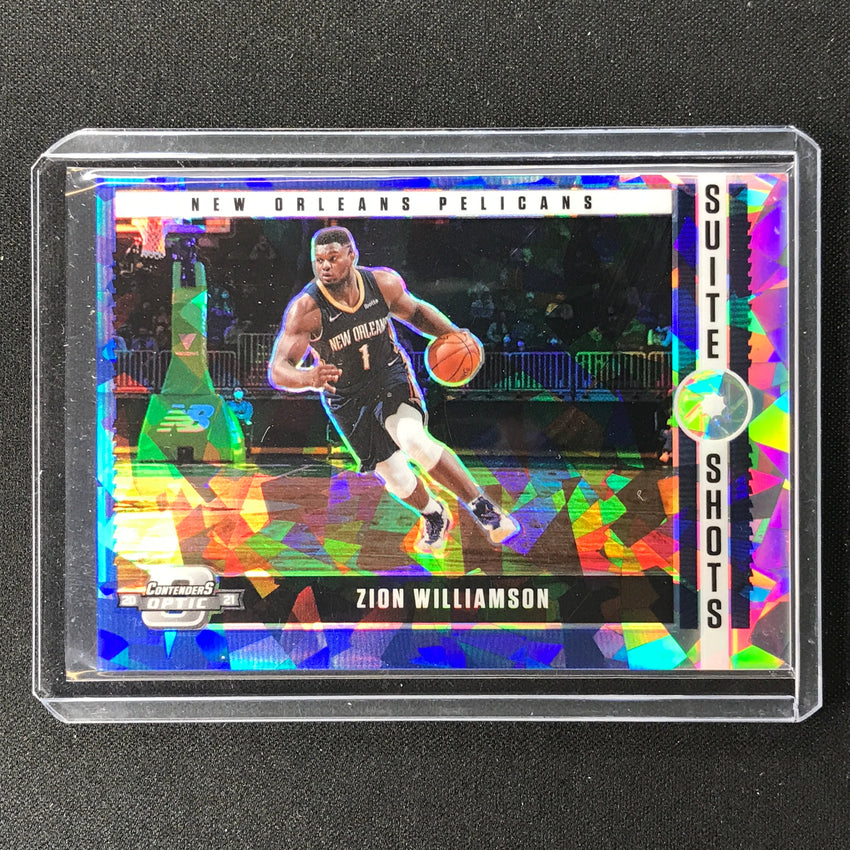 2020-21 Contenders Optic ZION WILLIAMSON Suite Shots Blue Cracked Ice #19