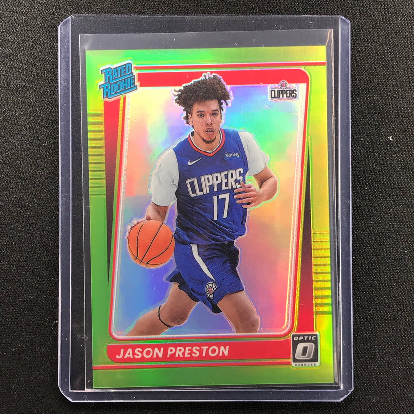 2021-22 Donruss Optic Jason Preston Rated Rookie Lime Green 18/149