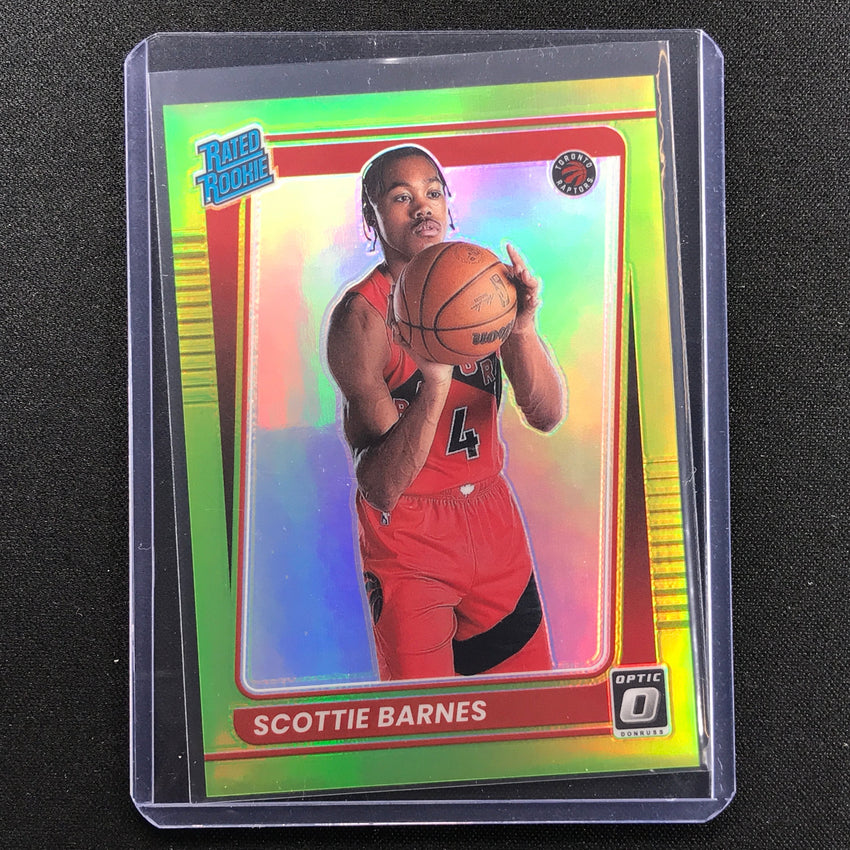 2021-22 Donruss Optic Scottie Barnes Rated Rookie Lime Green 15/149