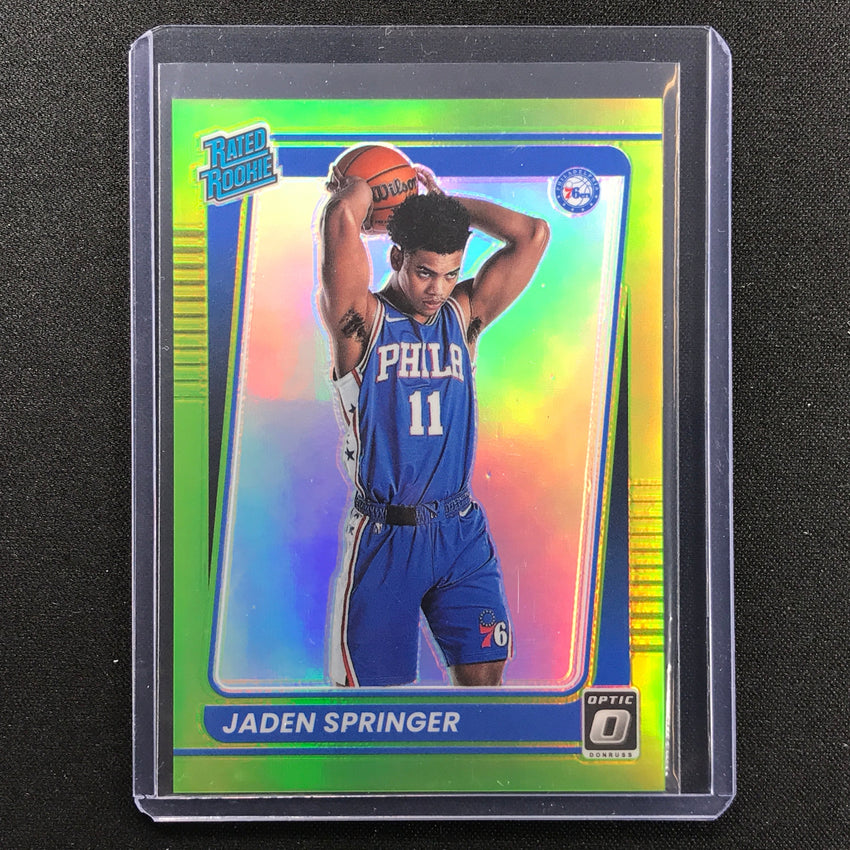 2021-22 Donruss Optic Jaden Springer Rated Rookie Lime Green 72/149
