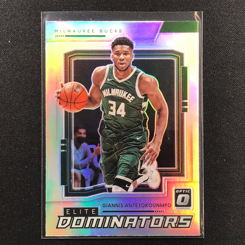 2021-22 Donruss Optic GIANNIS ANTETOKOUNMPO Elite Dominators Holo Silver #5