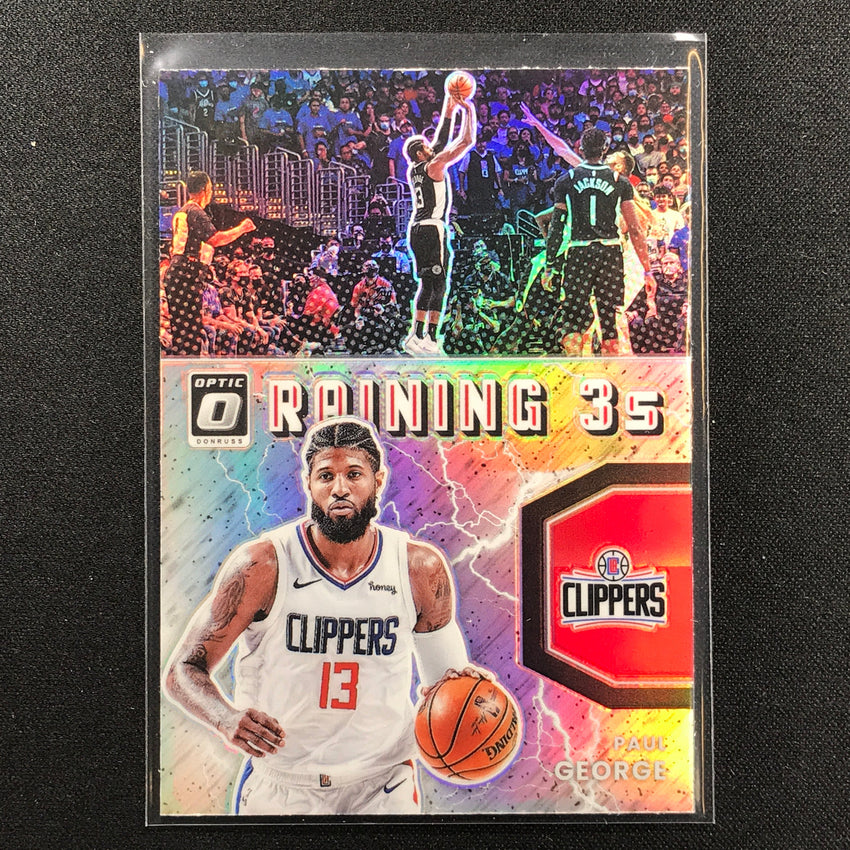2021-22 Donruss Optic PAUL GEORGE Raining 3s Holo Silver #19