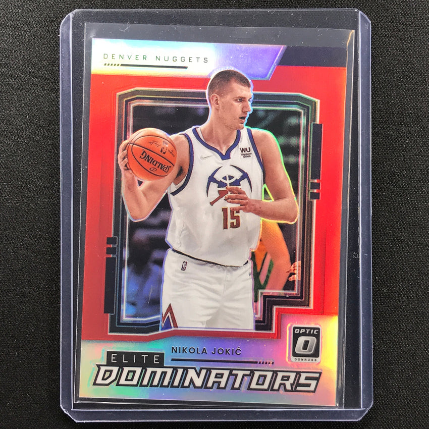 2021-22 Donruss Optic Nikola Jokic Elite Dominators Red 82/99