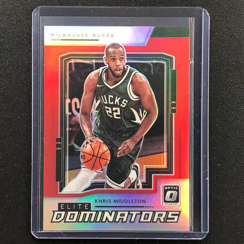 2021-22 Donruss Optic Khris Middleton Elite Dominators Red 81/99