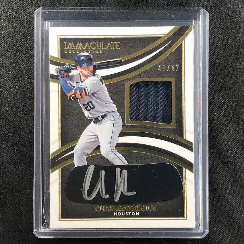 2022 Immaculate Chas Mccormick Black Prime Relics Patch Auto 45/47