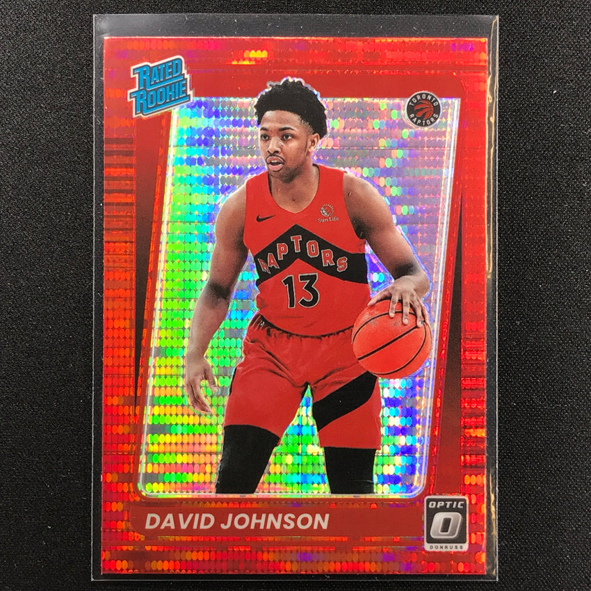 2021-22 Donruss Optic DAVID JOHNSON Rated Rookie Red Pulsar #193